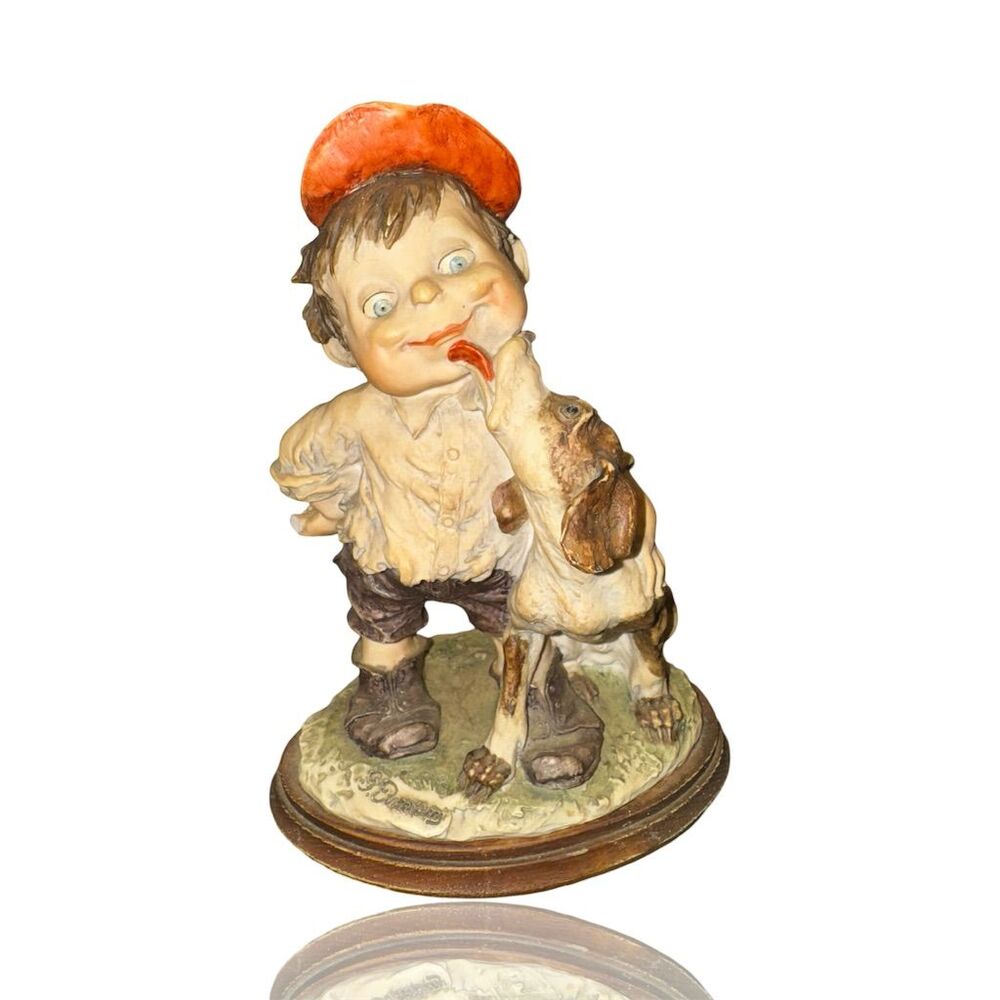 Giuseppe Armani "Boy with Dog" Figurine from Gulliver's World Collection (Chip)
